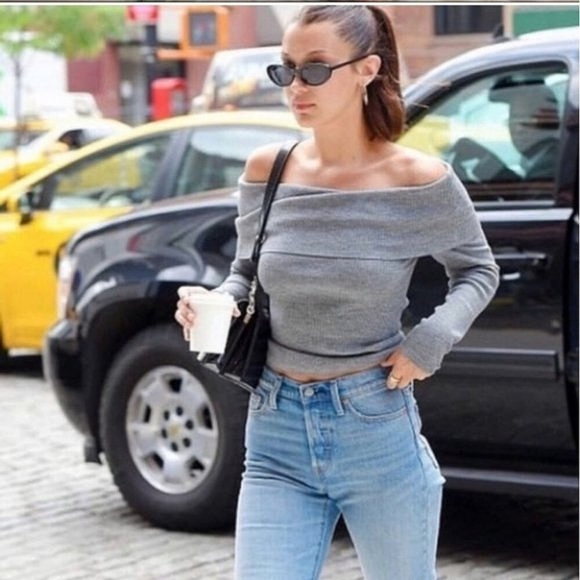 WILFRED Croquis Sweater Wool Off Shoulder Light Grey Long Sleeve ARITZIA XXS - Picture 3 of 8